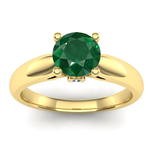 Inel de logodna cu smarald rotund