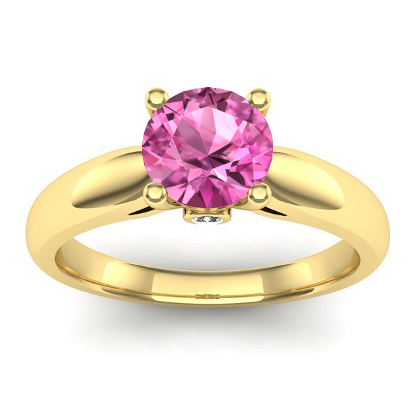 Inel cu safir roz rotund