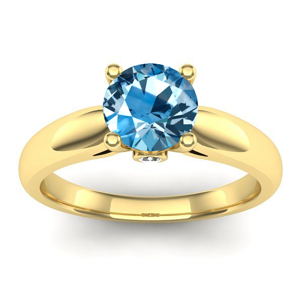 Inel de logodna cu topaz blue rotund