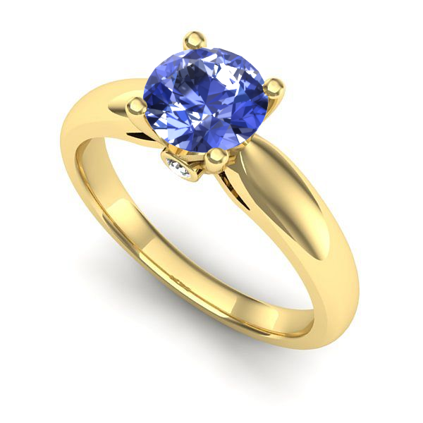 Inel de logodna din aur galben cu tanzanit