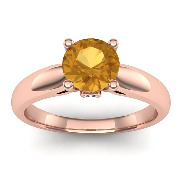 Inel cu citrin rotund