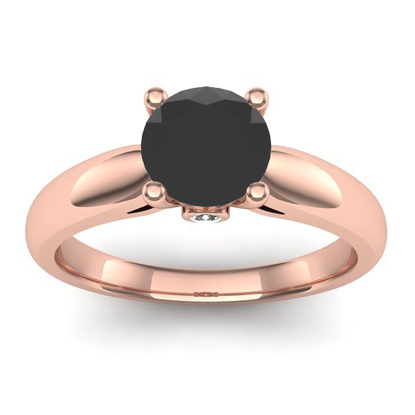 Inel logodna cu diamant negru rotund