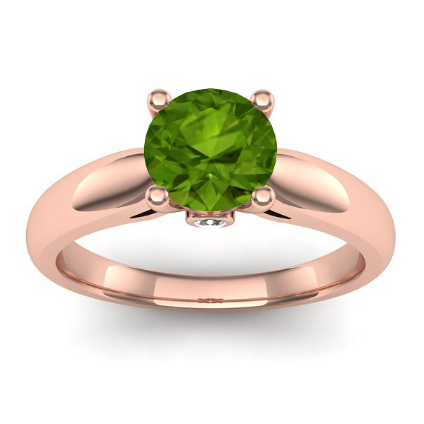 Inel cu peridot rotund