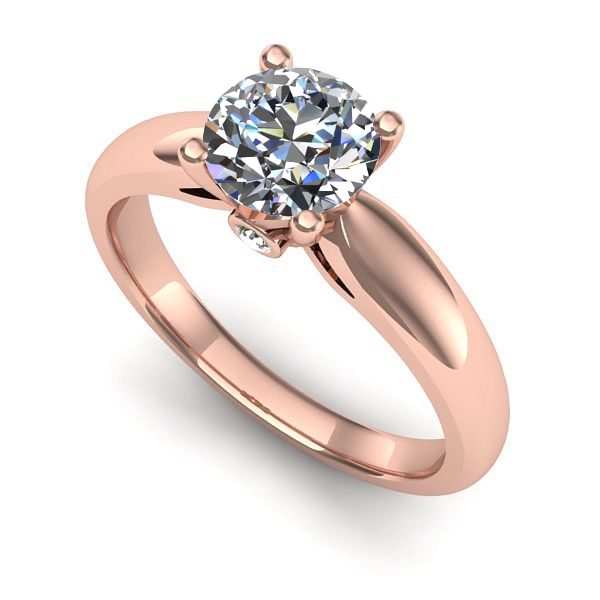 Inel din aur roz cu safir alb