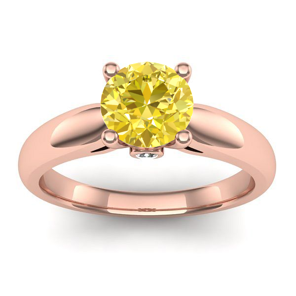 Inel cu safir galben rotund