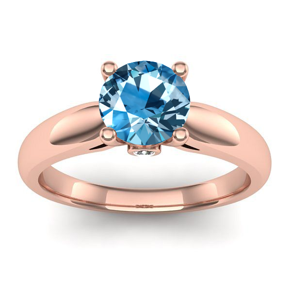 Inel cu topaz blue rotund