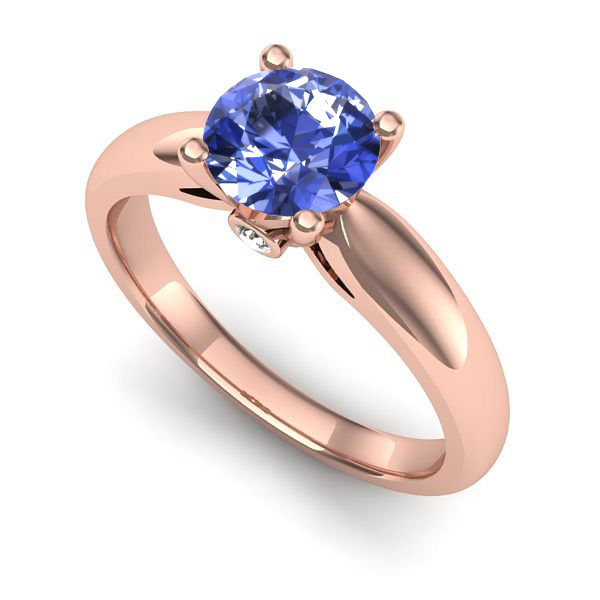 Inel din aur roz cu tanzanit