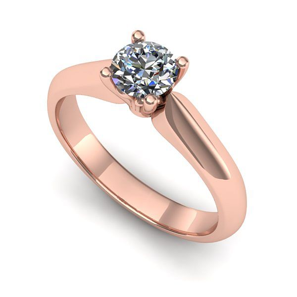 Inel din aur roz cu diamant