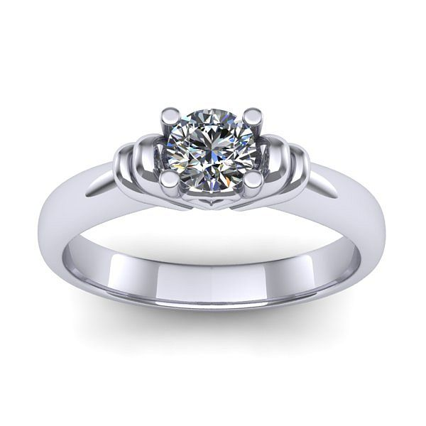 Inel cu diamant rotund