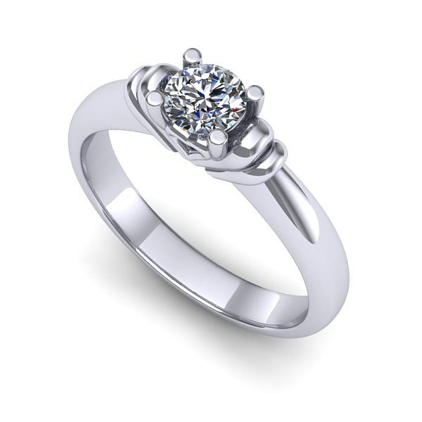 Inel logodna din aur alb cu diamant