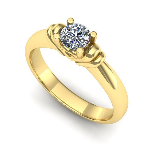 Inel de logodna din aur galben cu diamant
