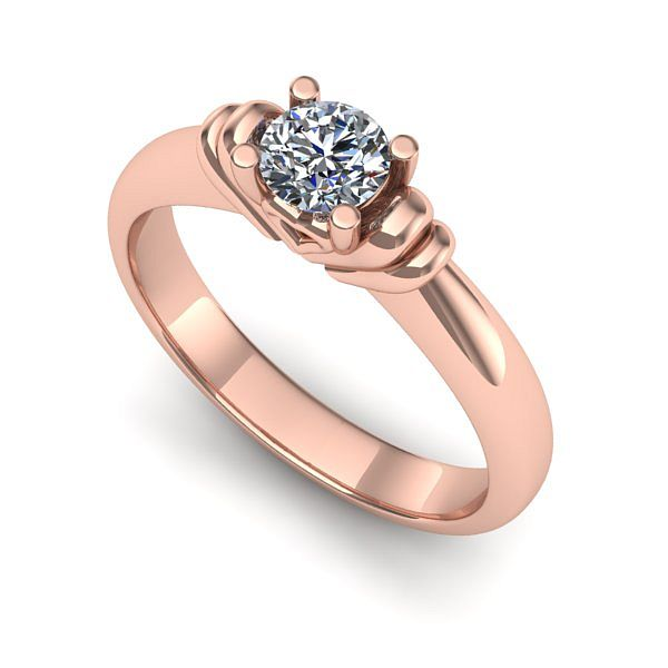 Inel din aur roz cu diamant