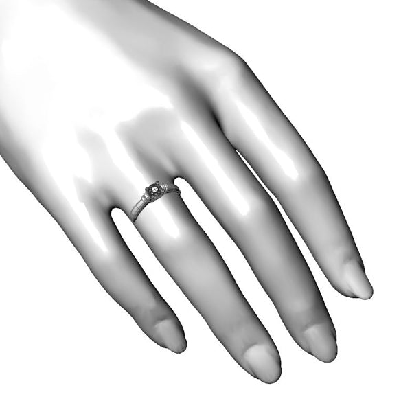 Inel logodna cu diamant din aur roz