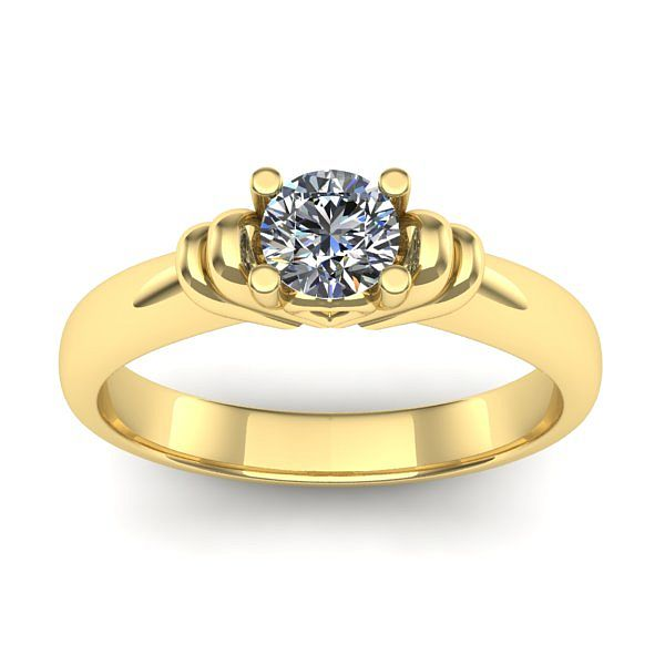 Inel cu diamant rotund