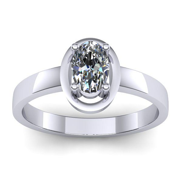 Inel logodna cu diamant natural oval