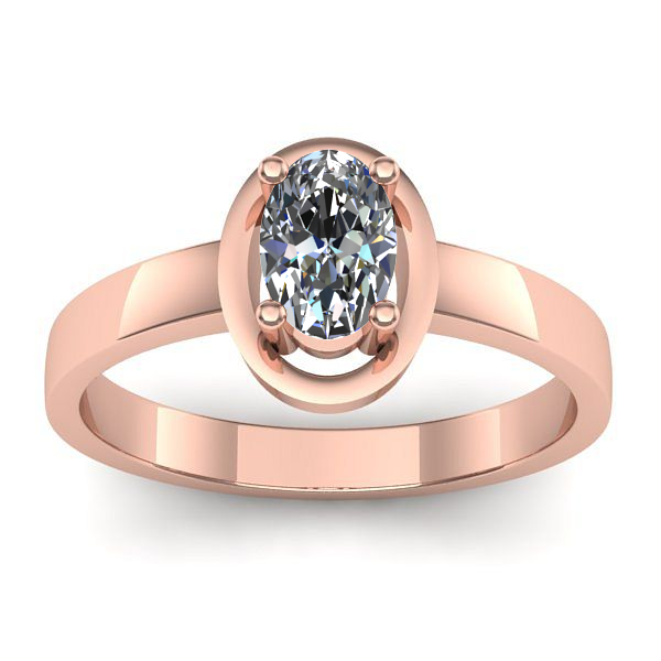 Inel logodna cu diamant natural oval