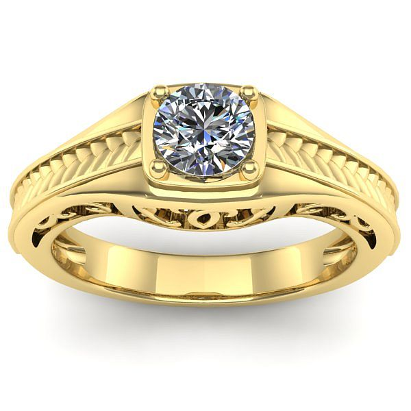 Inel cu diamant rotund