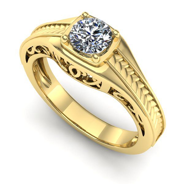 Inel de logodna din aur galben cu diamant