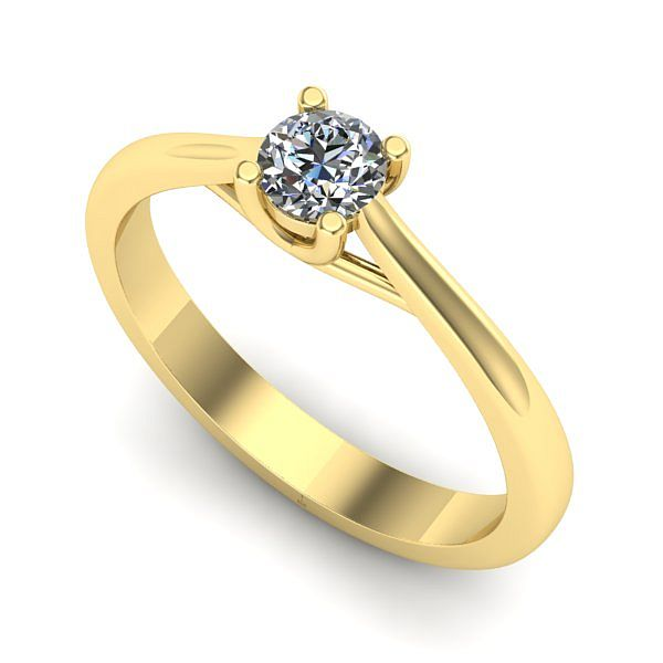 Inel din aur galben cu diamant