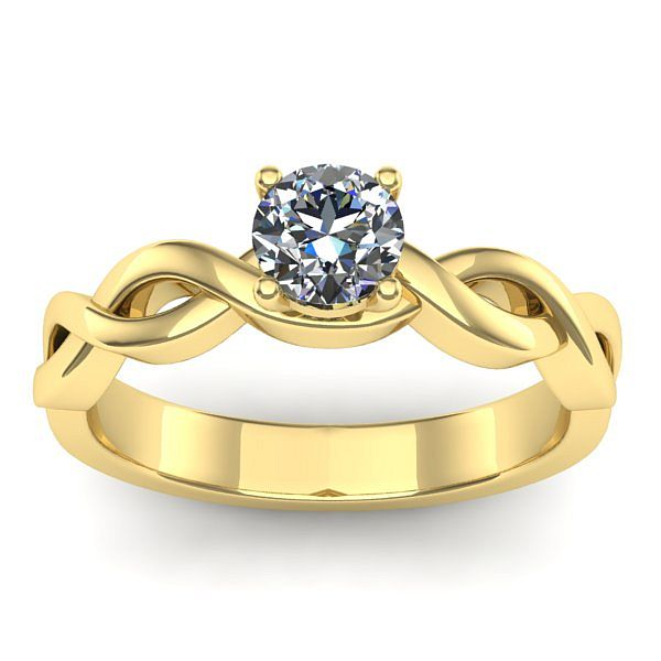 Inel cu diamant rotund