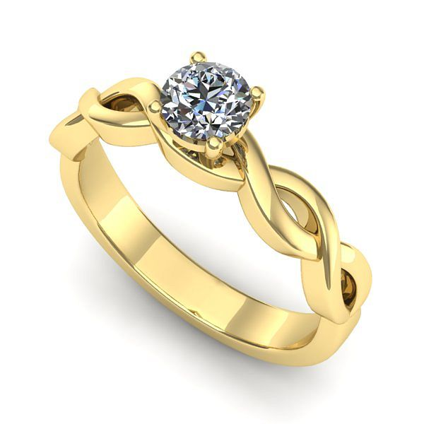 Inel de logodna din aur galben cu diamant