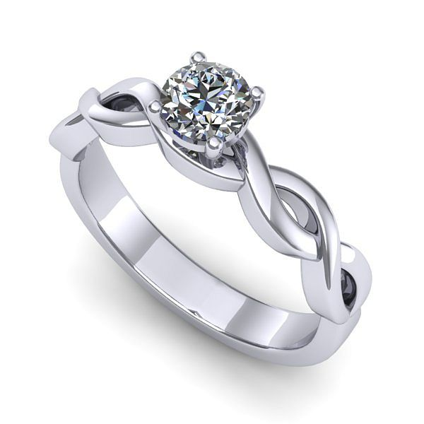 Inel din aur alb cu diamant