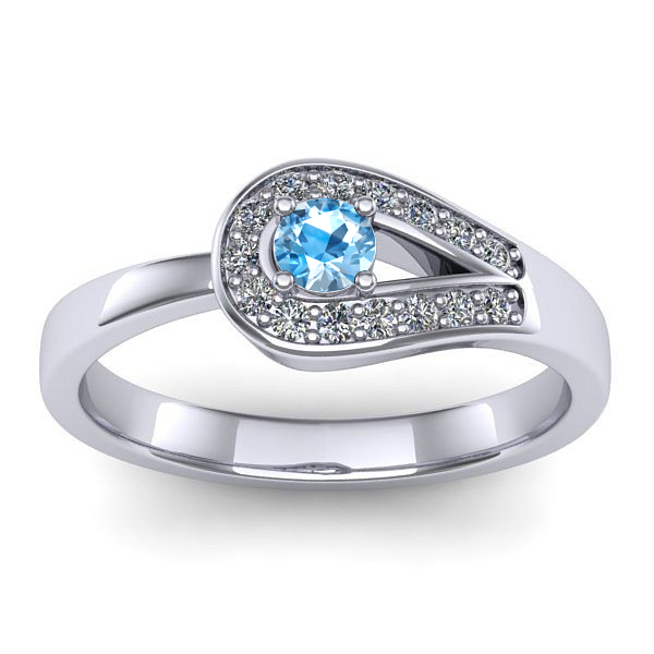 Inel logodna cu topaz blue rotund