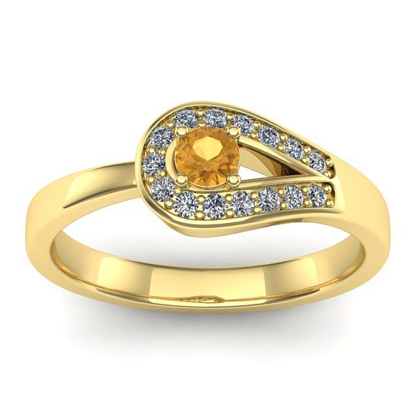 Inel de logodna cu citrin rotund