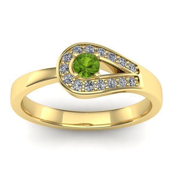 Inel logodna cu peridot rotund