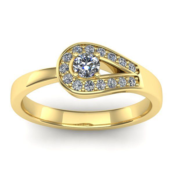 Inel de logodna cu safir alb rotund