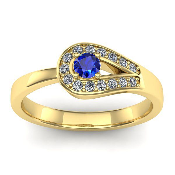 Inel cu safir rotund