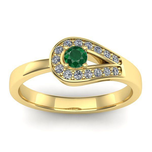 Inel cu smarald rotund