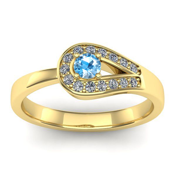 Inel de logodna cu topaz blue rotund