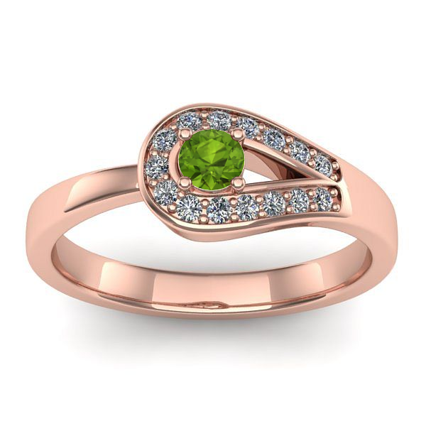 Inel de logodna cu peridot rotund