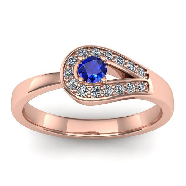 Inel logodna cu safir rotund