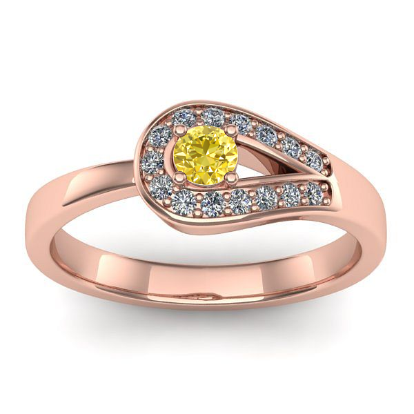 Inel cu safir galben rotund