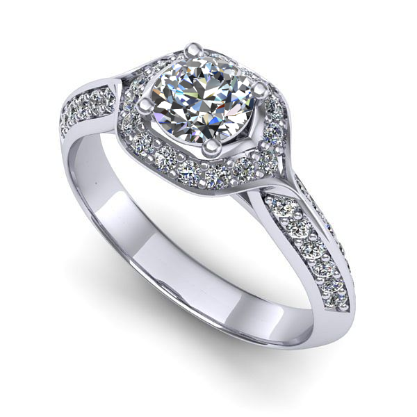 Inel din aur alb cu diamant