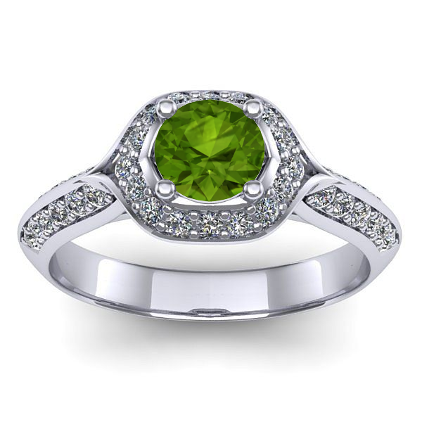 Inel logodna cu peridot rotund