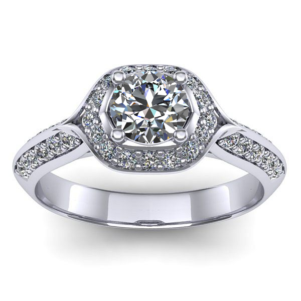 Inel de logodna cu safir alb rotund