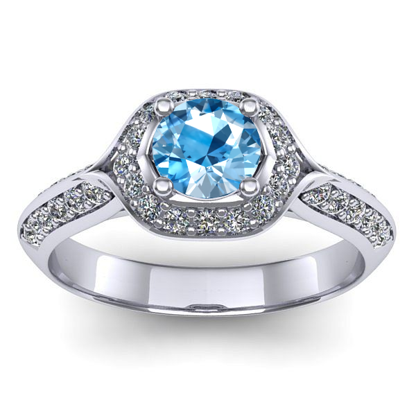 Inel de logodna cu topaz blue rotund