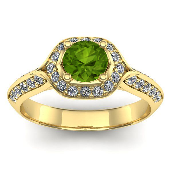 Inel logodna cu peridot rotund