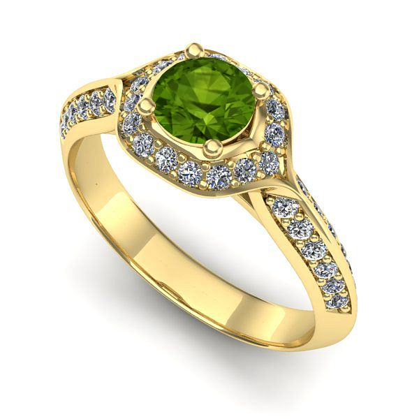 Inel din aur galben cu peridot