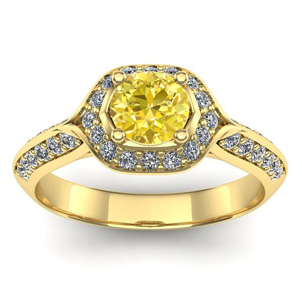 Inel cu safir galben rotund