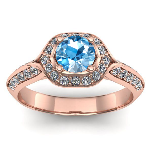 Inel de logodna cu topaz blue rotund