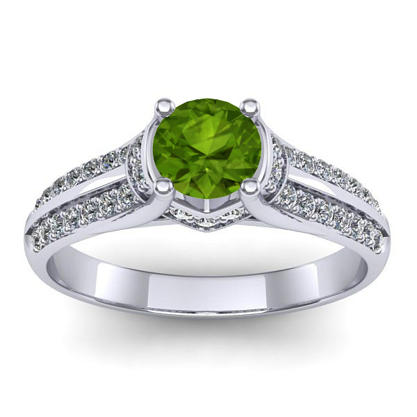 Inel logodna cu peridot rotund