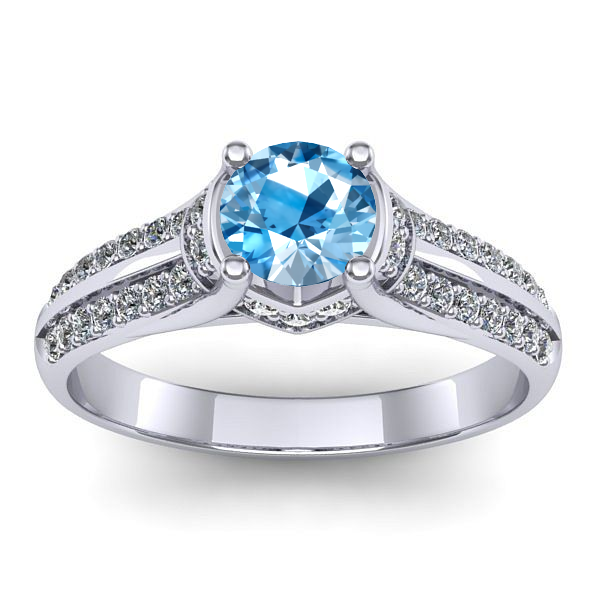 Inel logodna cu topaz blue rotund