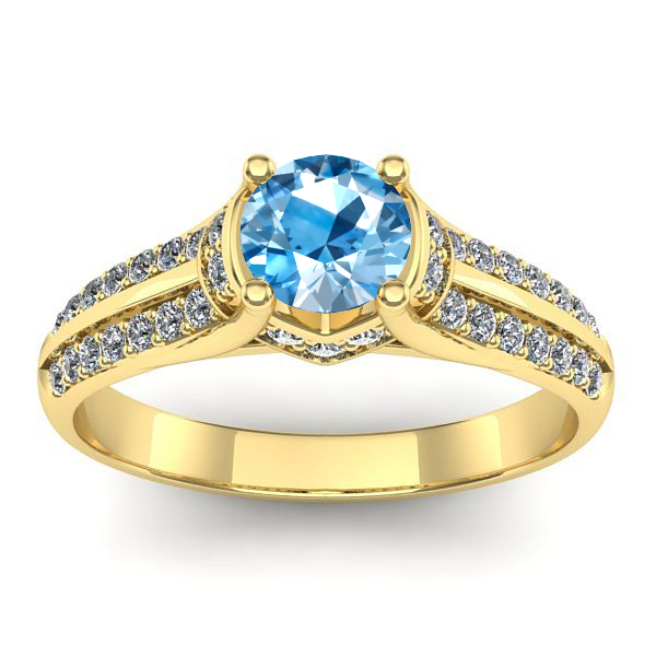 Inel cu topaz blue rotund
