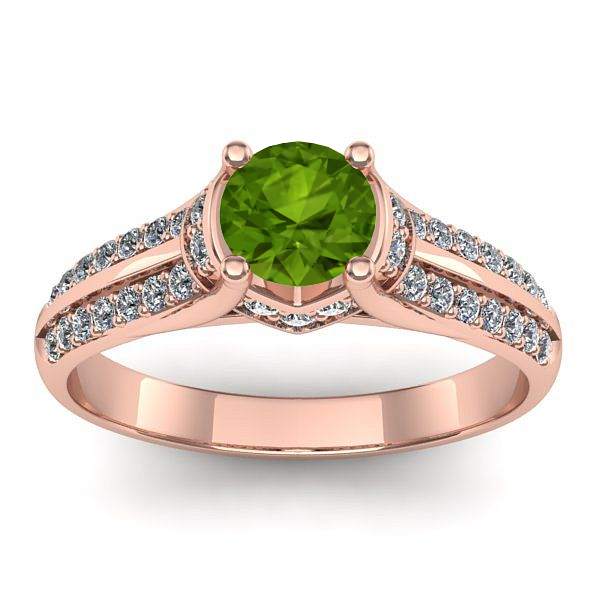 Inel de logodna cu peridot rotund