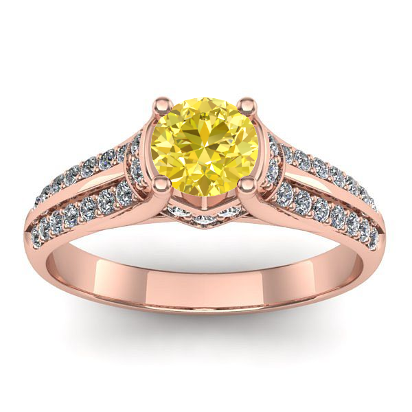 Inel de logodna cu safir galben rotund