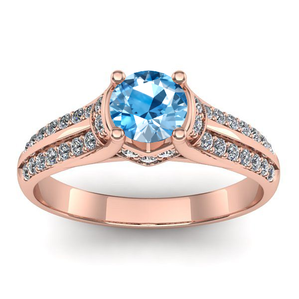 Inel cu topaz blue rotund